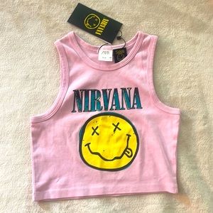 Nirvana cropped tank top.